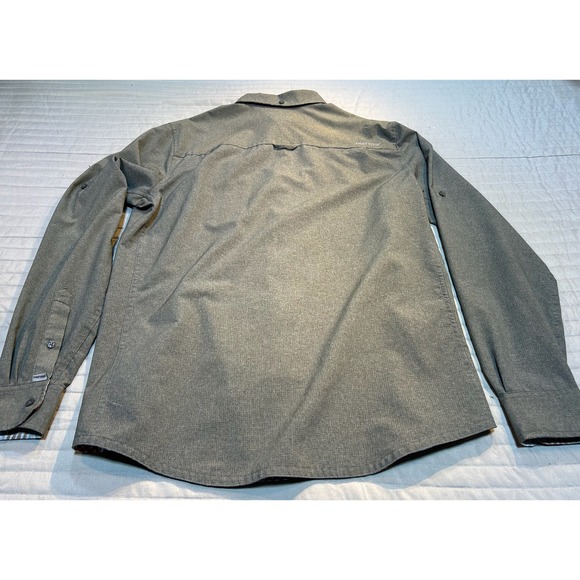 Marmot Mens Long Sleeve Button Up Hiking Shirt Grey Size Med Patterned Flip Cuff - Picture 11 of 11